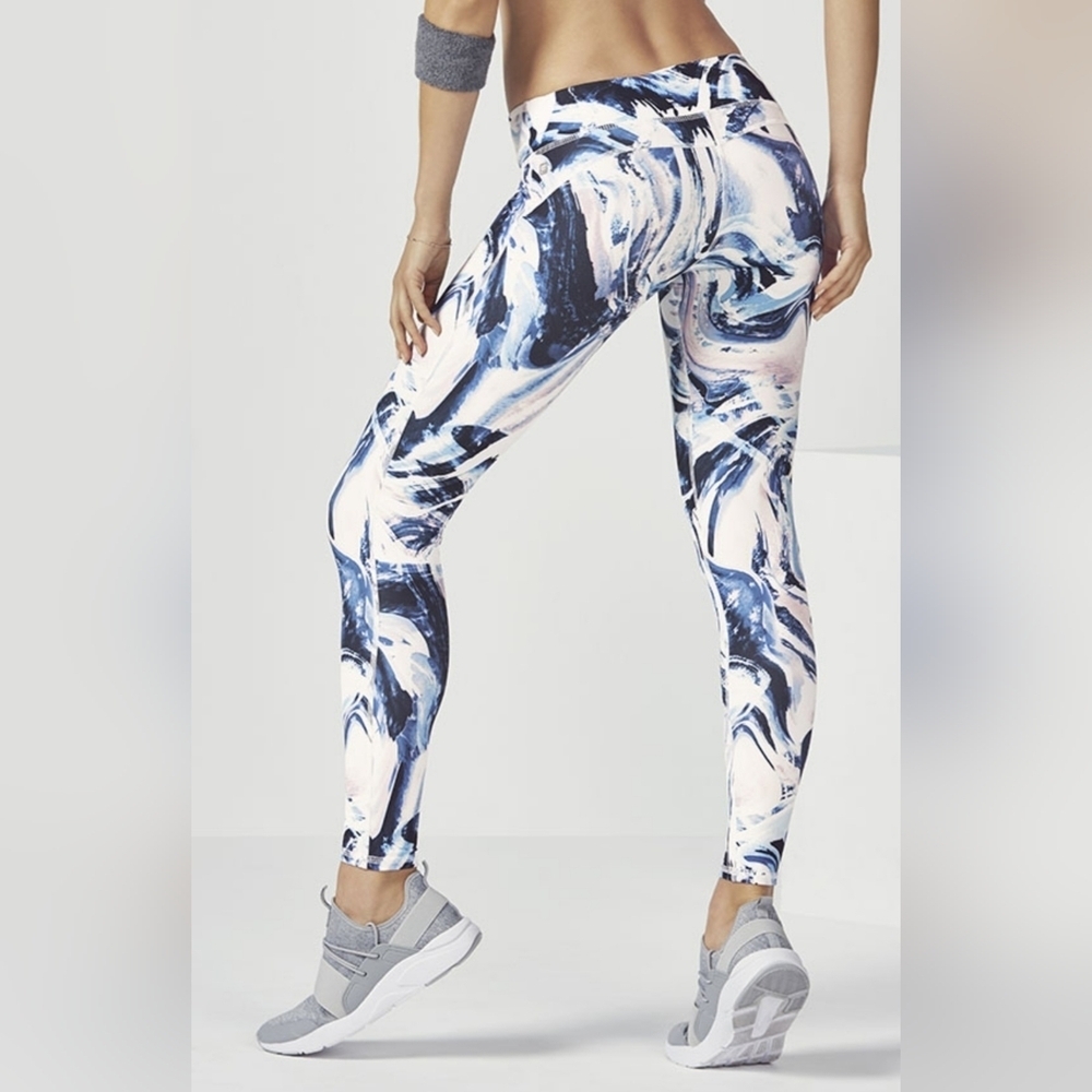 Fabletics Women's Marble Paisley Print Leggings Sz M